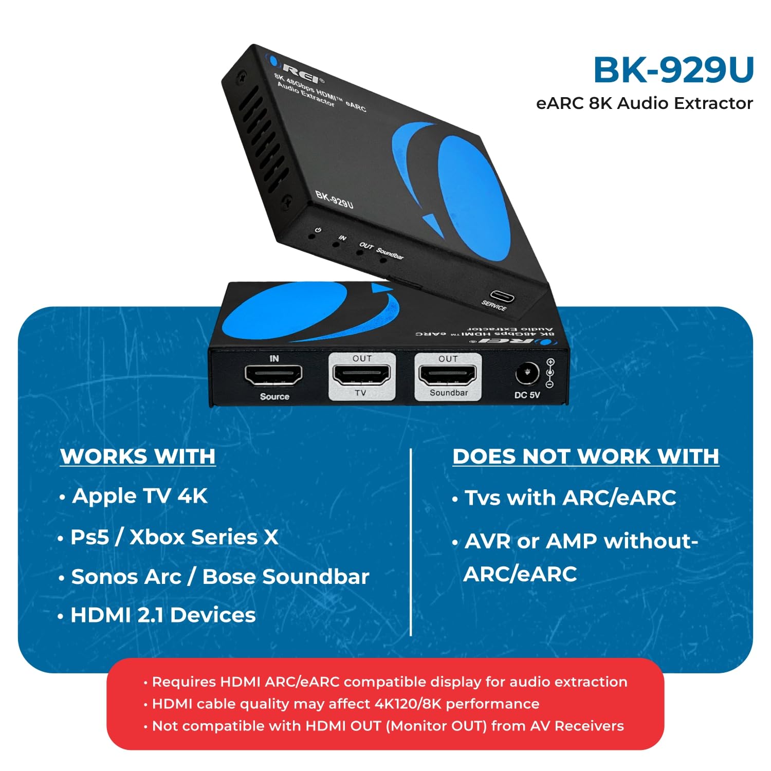 Amazon.com: OREI 8K 48Gbps HDMI eARC Audio Extractor Dolby Atmos